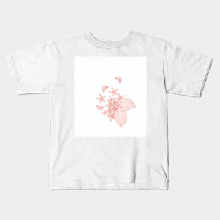 Elegant dusty pink butterflies and flowers Kids T-Shirt